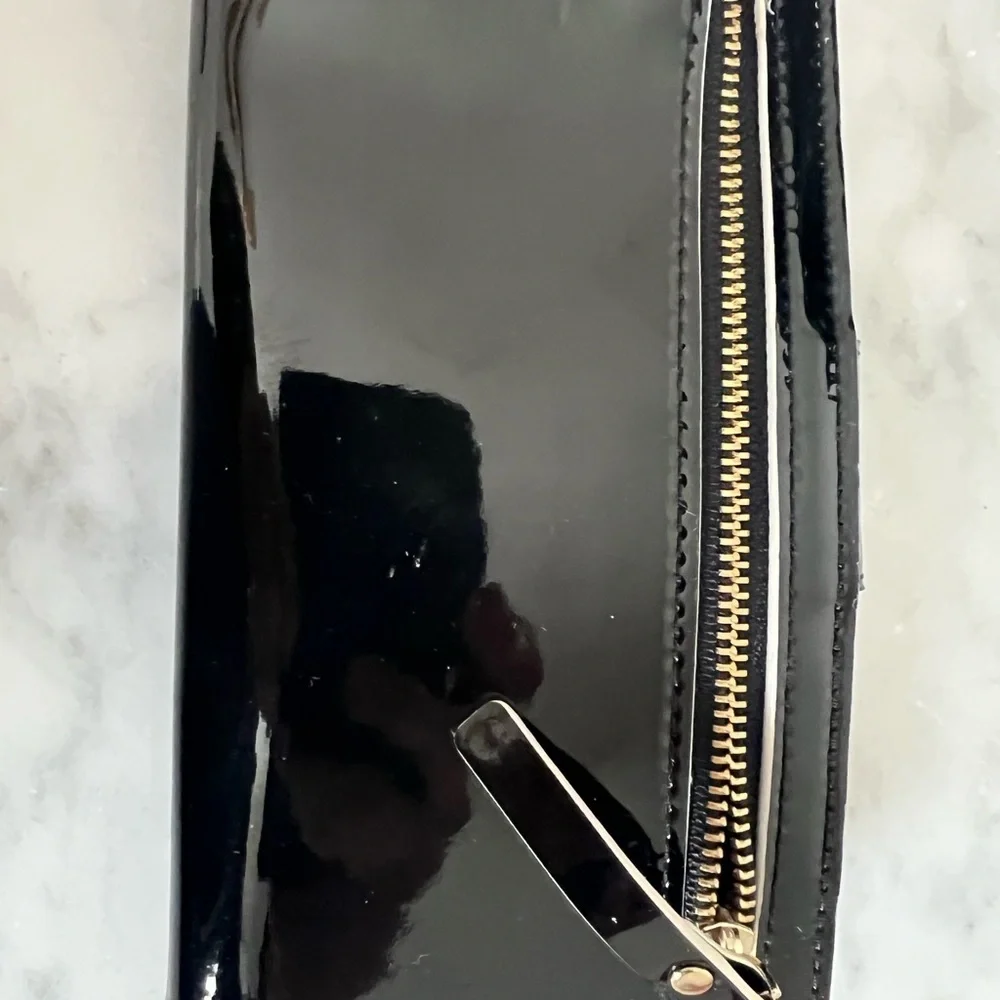 NWT Kate Spade Pasadena Black Patent Stacy Envelope Wallet